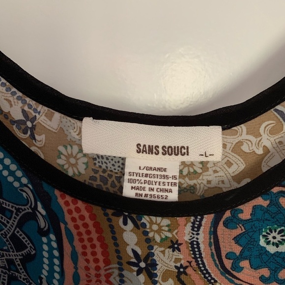 Sans Souci Patterned Crop Top Size Large - Picture 2 of 4